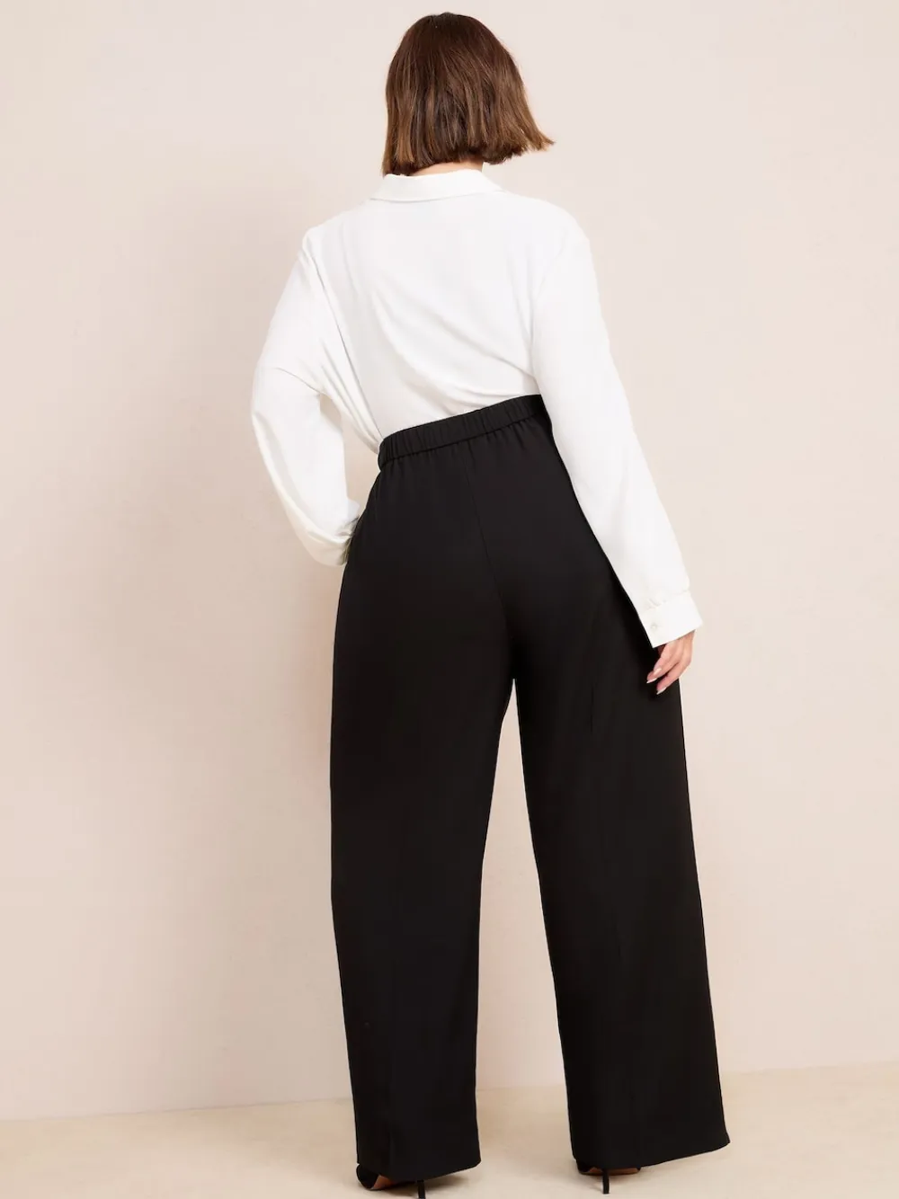 Best Friends Like These Noir - Premium Elastic Back habillé Ample Pantalons Grandes tailles