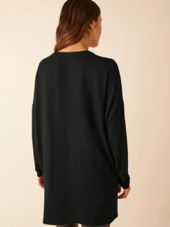 Clearance Friends Like These - Haut tunique Manche longue col en V en jersey doux Noir