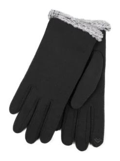 Totes Noir - Gants SmarTouch thermiques avec poignet en fourrure à pointe