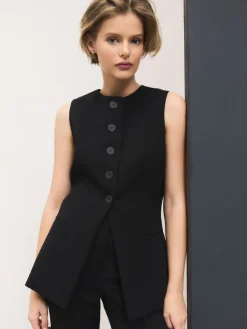 Best Next Noir - Gilet habillé avec laine
