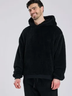Loungeable Noir - Haut lounge à capuche sherpa|Homme Sweats Et Sweats À Capuche|Sweats Et Sweats À Capuche