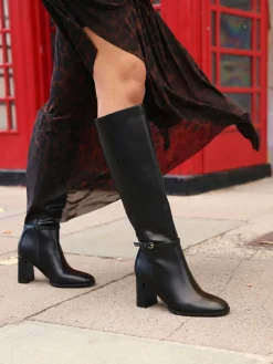 Best Linzi Noir - Bottes Midtown à talon carré avec boucle