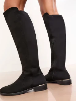 Best Lipsy Noir - Bottes décontractées élastiques en faux daim