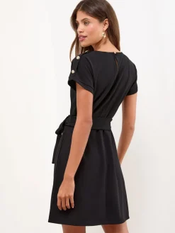 Clearance Lipsy Noir - Mini robe droite à ceinture boutonnée militaire