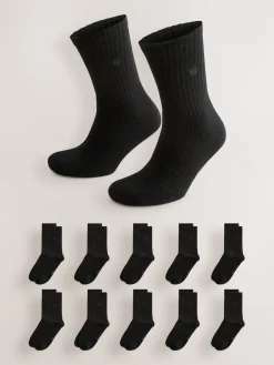 Sale Next Noir - Lot de 10 chaussettes de sport à semelle rembourrée