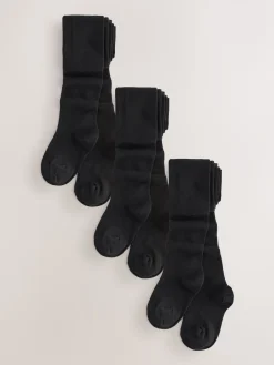Hot Next Noir - Lot de 3 collants School riches en coton
