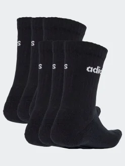 adidas Noir - Lot de 6 paires de chaussettes Linear Crew rembourrées|Homme Chaussettes|Chaussettes