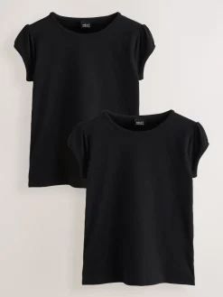Best Next - Lot de 2 t-shirts à manches bouffantes (3-16ans) Noir