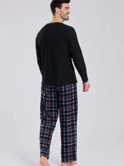 Best Loungeable Noir - Ensemble pyjama Carreaux en polaire