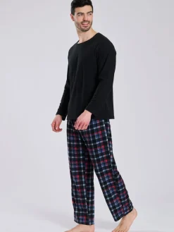 Best Loungeable Noir - Ensemble pyjama Carreaux en polaire