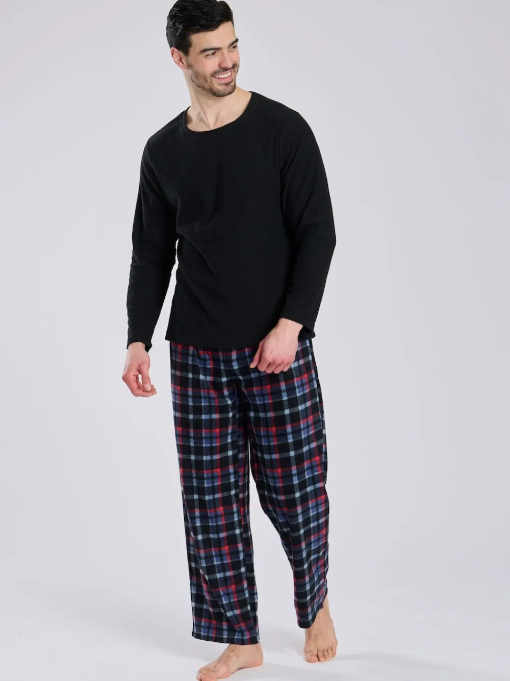 Best Loungeable Noir - Ensemble pyjama Carreaux en polaire