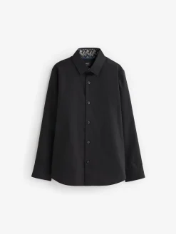 New Next - Manches longues Chemises à bordures intelligentes (3-16yrs) Noir