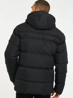 New Threadbare Noir - Manteau bouffant imperméable à capuche de