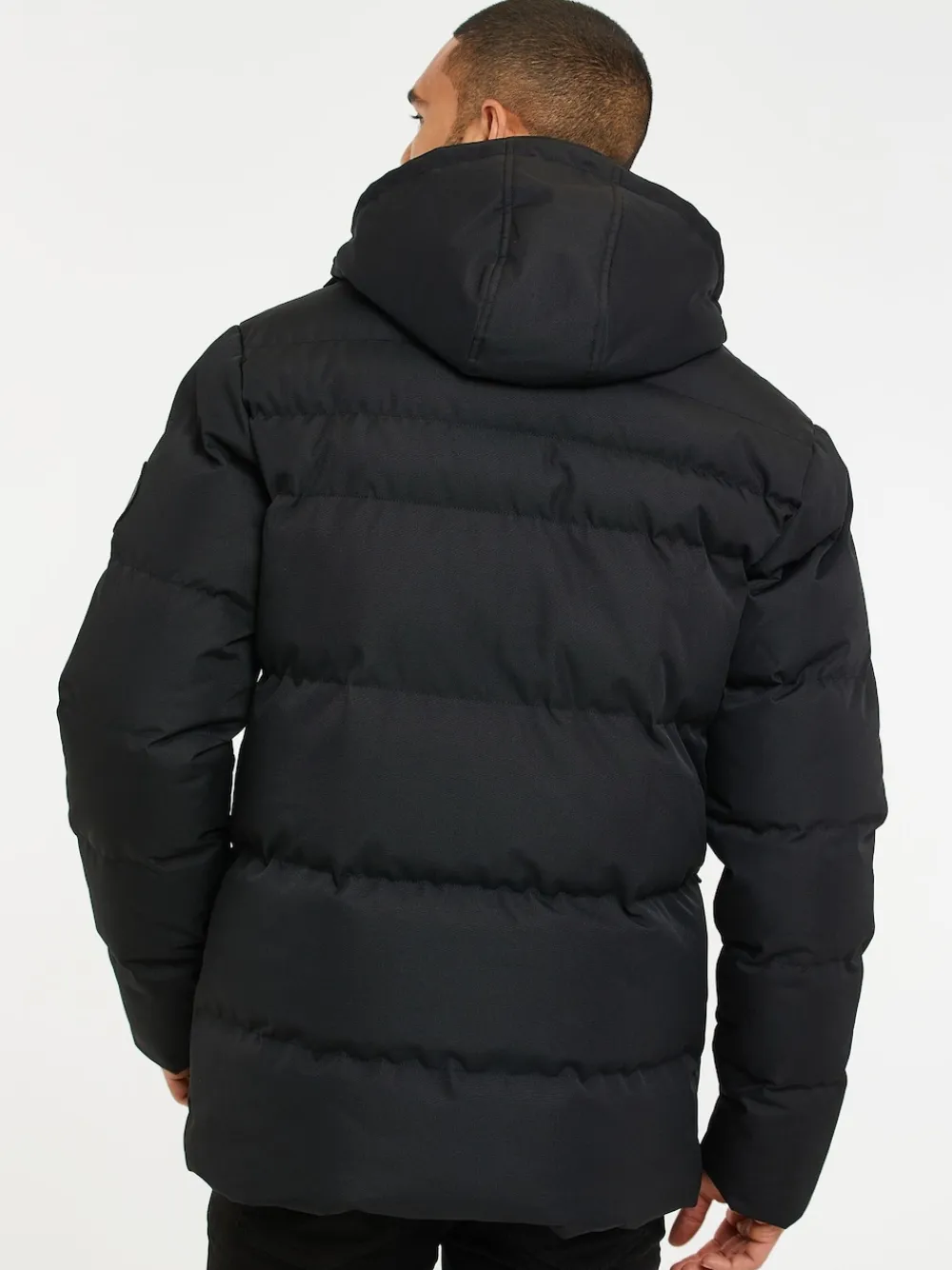 New Threadbare Noir - Manteau bouffant imperméable à capuche de