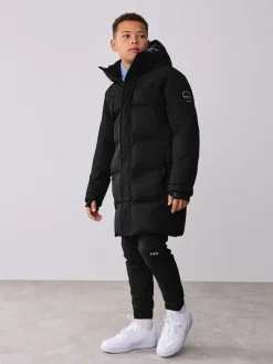 Baker by Ted Baker Noir - Manteau matelassé long imperméable| Vêtements Pour L'École|Manteaux Et Vestes