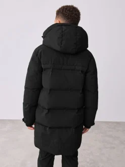 Baker by Ted Baker Noir - Manteau matelassé long imperméable| Vêtements Pour L'École|Manteaux Et Vestes