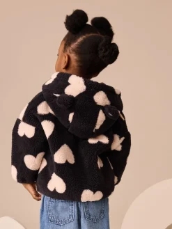 Best Next Noir à motif cœur - Polaire zippée (3mois-7ans)