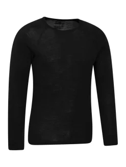 Online Mountain Warehouse Noir - Haut thermique à col rond en mérinos pour homme