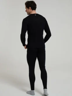 Online Mountain Warehouse Noir - Haut thermique à col rond en mérinos pour homme