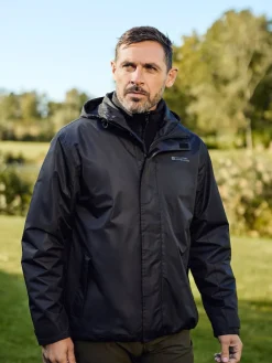 Best Mountain Warehouse - Mens Fell 3-In-1 Veste résistante à l'eau Noir