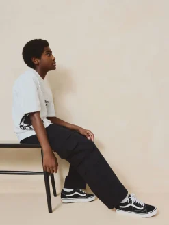 Outlet Next Noir - Pantalon cargo en coton tissé en sergé (3-16ans)