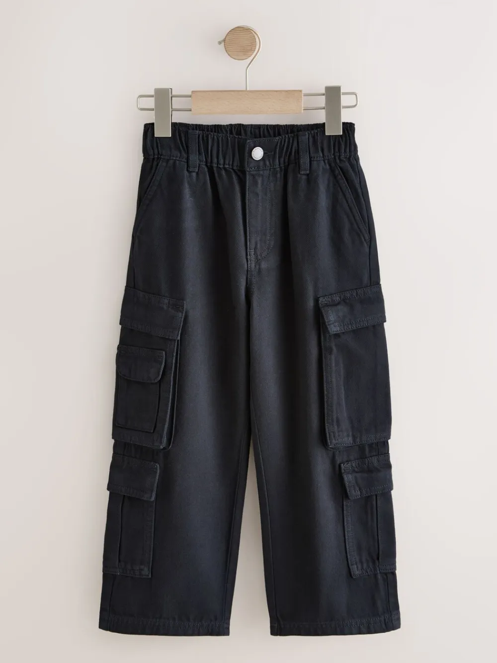 Outlet Next Noir - Pantalon cargo en coton tissé en sergé (3-16ans)