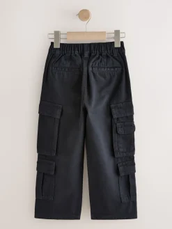 Outlet Next Noir - Pantalon cargo en coton tissé en sergé (3-16ans)