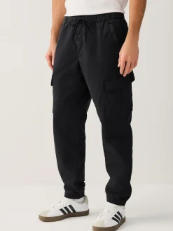 Discount Next Noir - Pantalon cargo stretch en coton