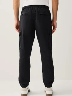 Discount Next Noir - Pantalon cargo stretch en coton