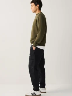 Discount Next Noir - Pantalon cargo stretch en coton