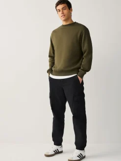 Discount Next Noir - Pantalon cargo stretch en coton