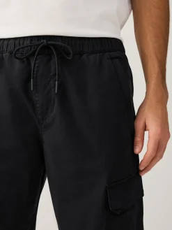 Discount Next Noir - Pantalon cargo stretch en coton