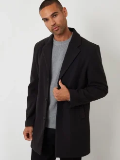 Threadbare Noir - Pardessus en fausse laine|Homme Manteaux Et Vestes