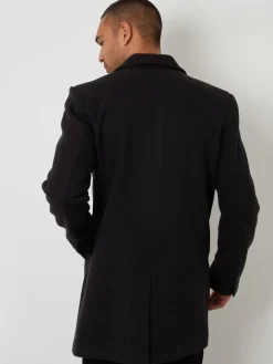 Threadbare Noir - Pardessus en fausse laine|Homme Manteaux Et Vestes