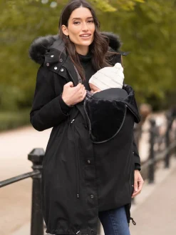 Seraphine Noir - Parka de Grossesse et de portage Premium Sub-Zero rembourrée en duvet 3en1|Femme Manteaux Et Vestes|Maternité