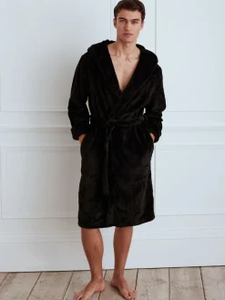 Chelsea Peers Noir - Peignoir en polaire|Homme Robes De Chambre Et Peignoirs