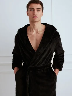 Chelsea Peers Noir - Peignoir en polaire|Homme Robes De Chambre Et Peignoirs