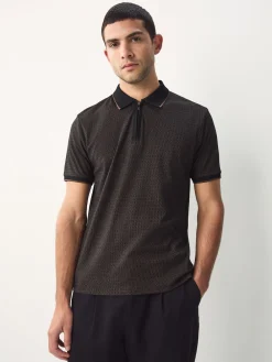 Best Next Noir - Polo à motif quart de zip