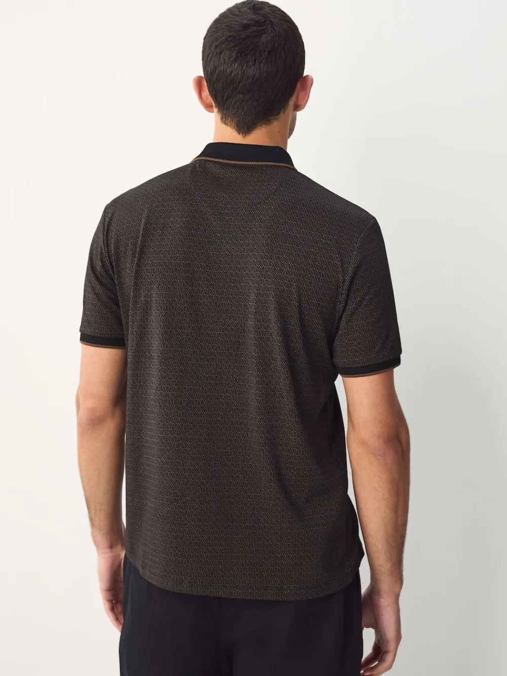 Best Next Noir - Polo à motif quart de zip