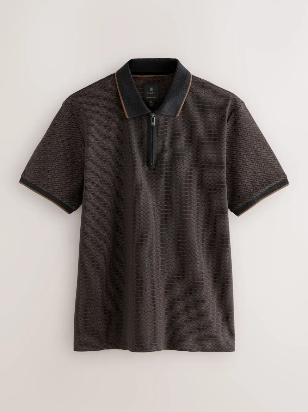 Best Next Noir - Polo à motif quart de zip