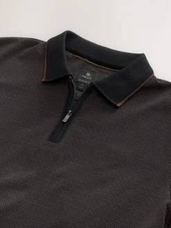Best Next Noir - Polo à motif quart de zip