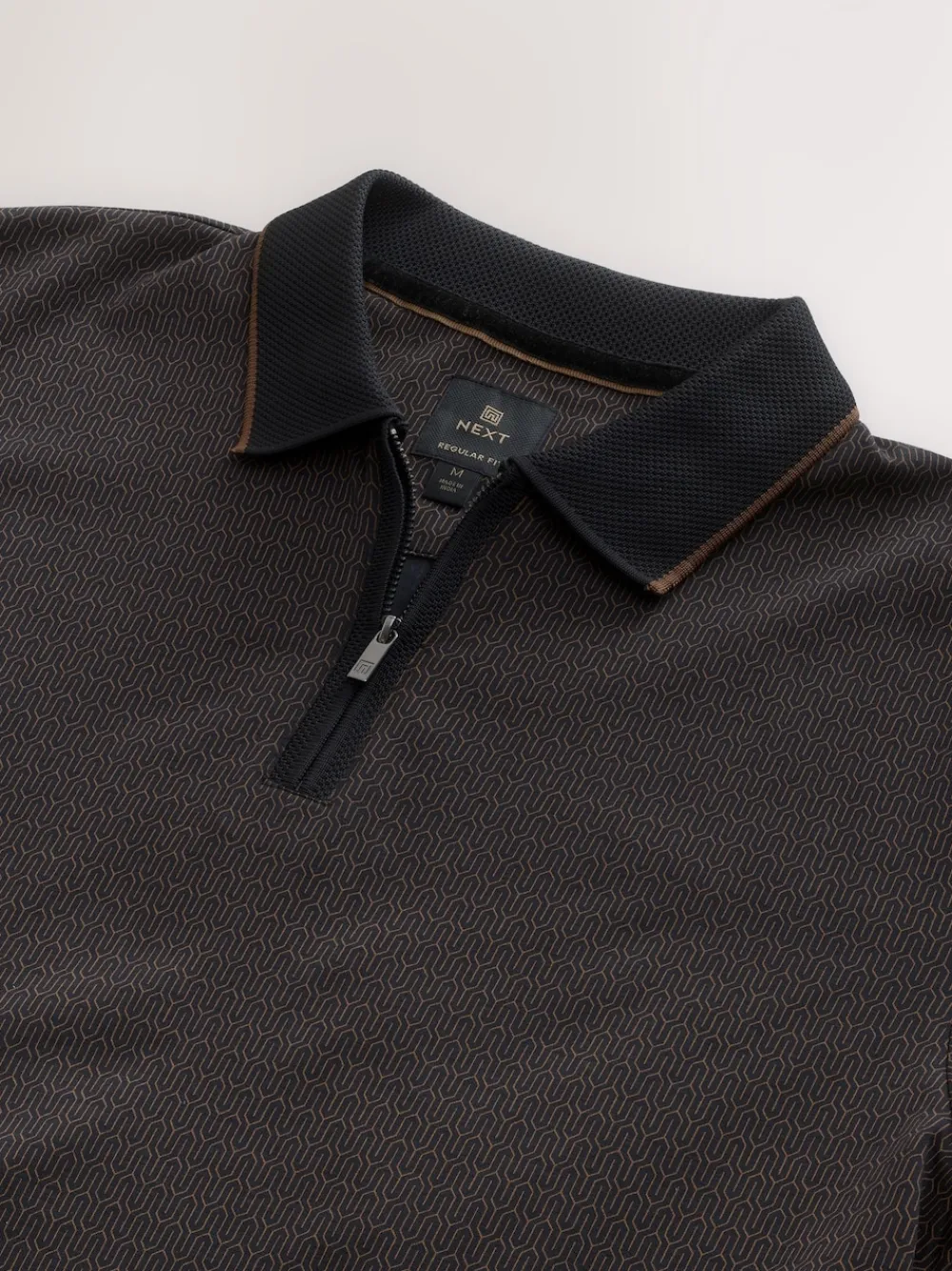Best Next Noir - Polo à motif quart de zip
