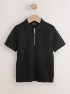 Online Next Noir - Polos tricotés à col zippé (3-16yrs)