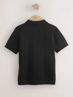 Online Next Noir - Polos tricotés à col zippé (3-16yrs)