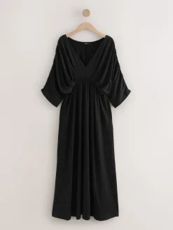 Best Next Noir - Robe longue caftan en jersey