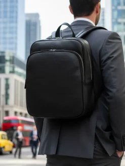 Clearance Totes Noir - Sac à dos en cuir authentique