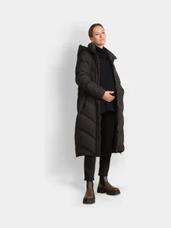 Outlet Seraphine Noir - 3-en-1 Long manteau Grossesse à chevrons