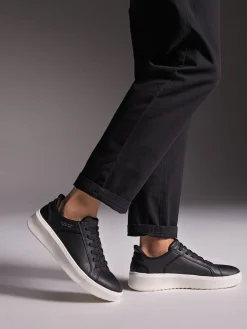 Skechers Noir - Court Break Double Vented Slip In Trainers|Homme Baskets