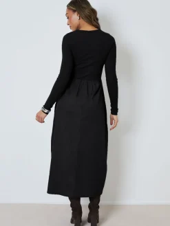 New Threadbare Noir - Robe boutonnée 21 jersey en popeline mélangée