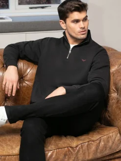 Hot Threadbare - Sweat-shirt à col zippé Noir